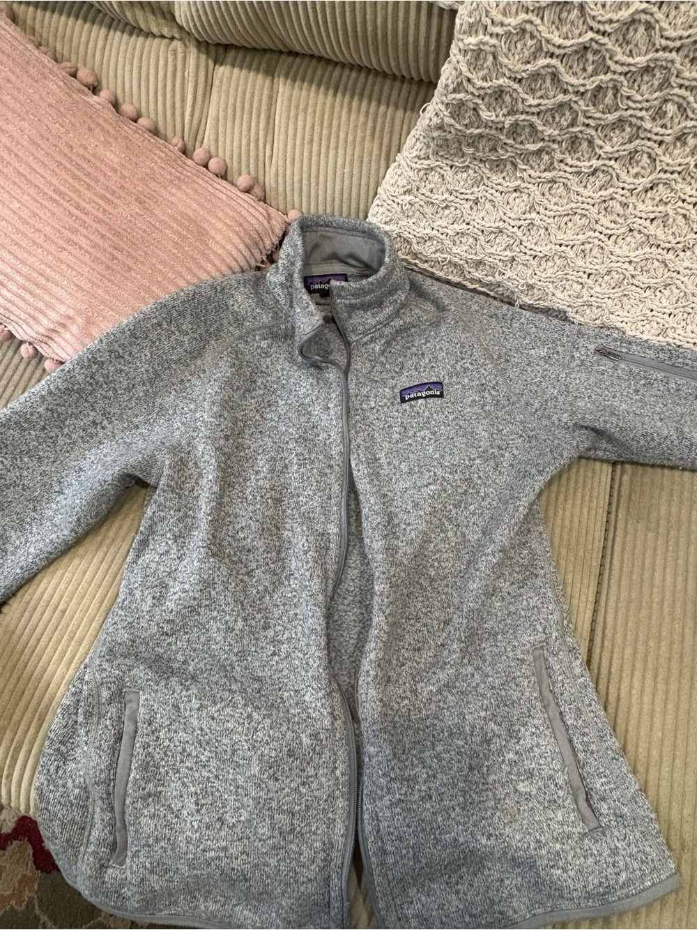 PATAGONIA Ladies Better Sweater Gray Fleece Jacket - L - DAMAGED